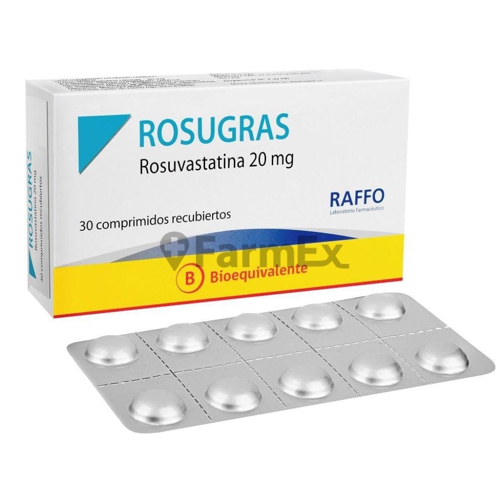 Rosugras 20 mg x 30 comprimidos susc-1 de 3 meses Farmex-Suscripciones-Persistente 