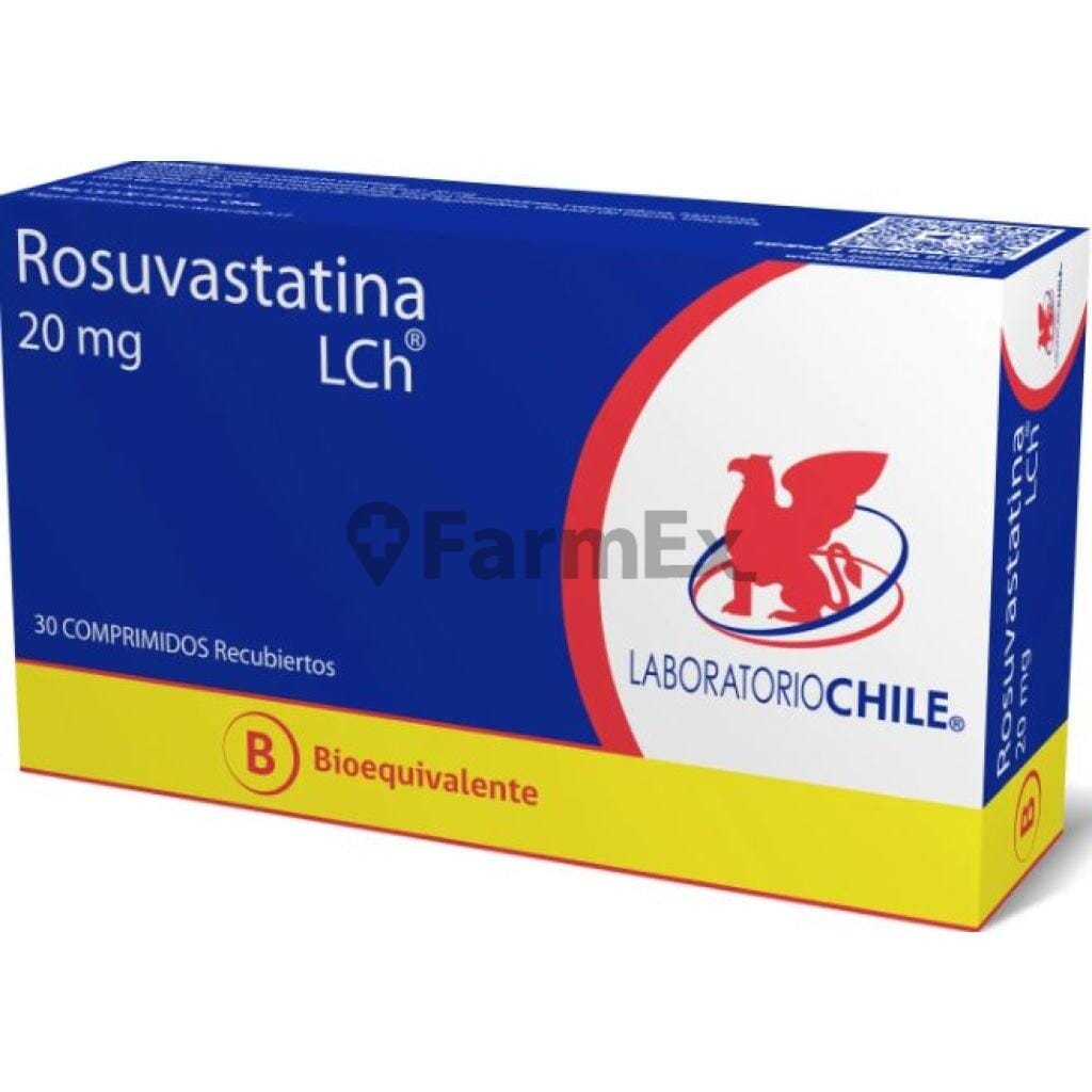 Rosuvastatina 20 mg x 30 comprimidos susc-1 de 6 meses Farmex-Suscripciones-Persistente 