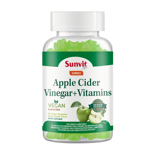 Vinagre de Manzana+Vitaminas X 60 Gummies Sabor Manzana Verde (Vegano)