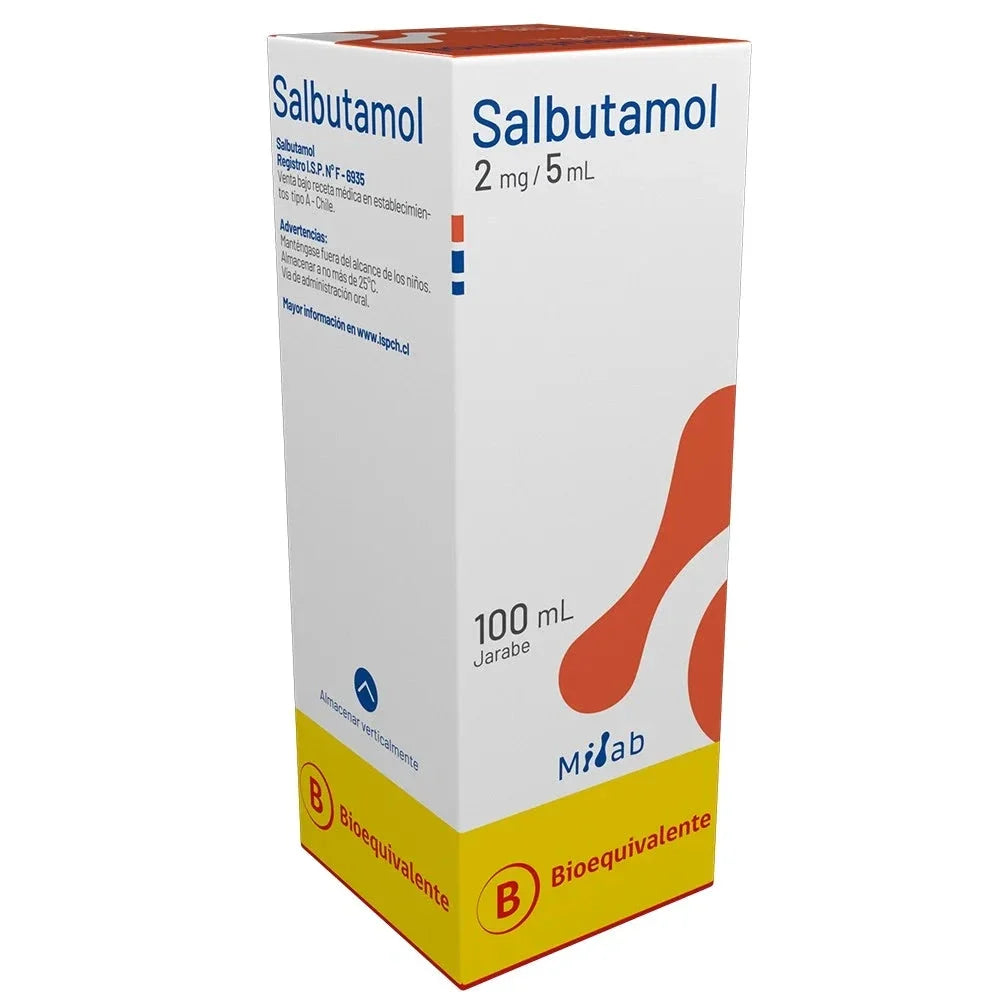 Salbutamol Jarabe 2 mg / 5 mL x 100 mL.