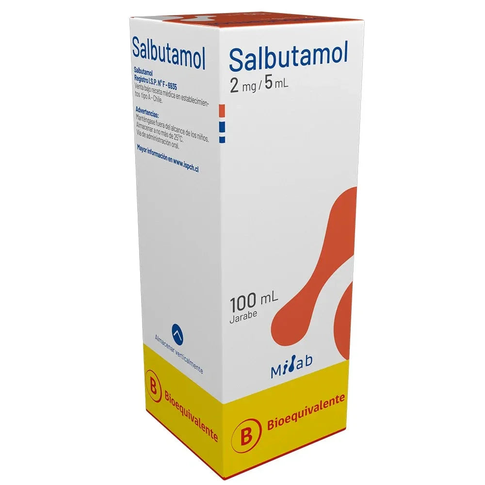 Salbutamol Jarabe 2 mg / 5 mL x 100 mL.