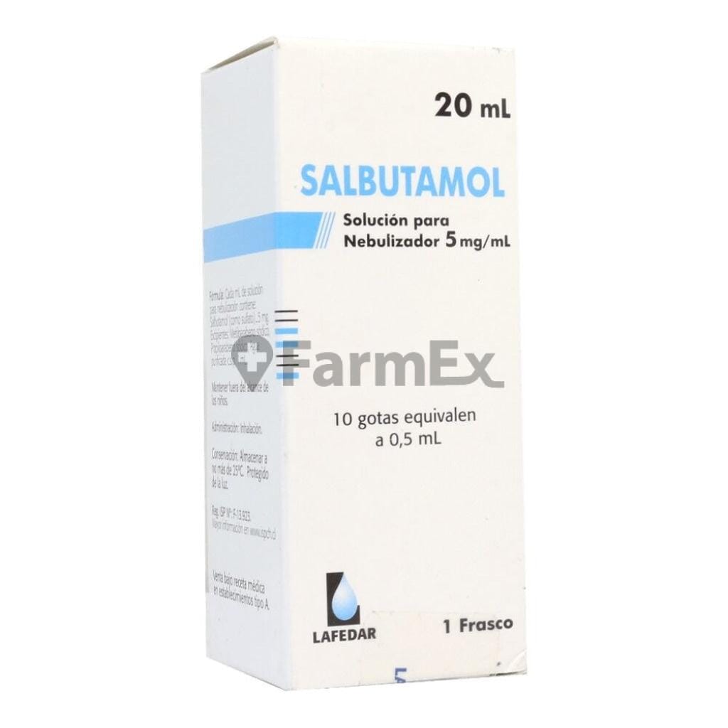 Salbutamol Solución para Nebulizador 5 mg / mL x 20 mL Farmex-MiaHealth-Persistente 