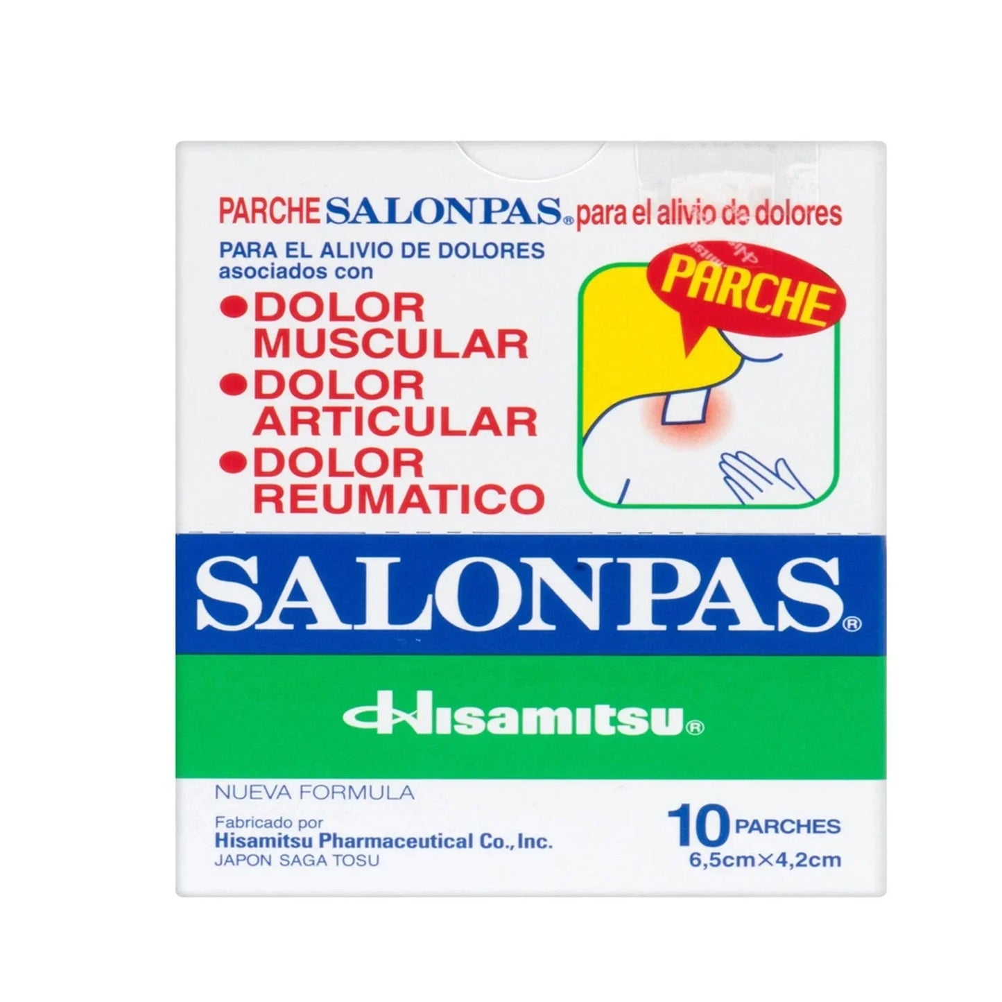 Salonpas Parche x 10 unidades cada caja.