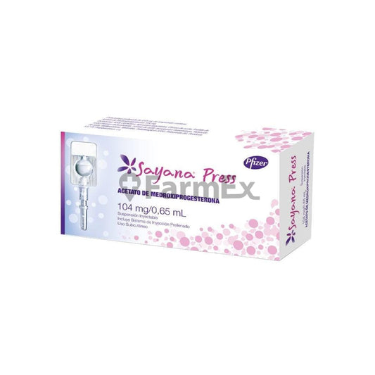 Sayana Press 104 mg / 0,65 mL Suspensión inyectable x 1 dosis susc-1 de 3 meses Farmex-Suscripciones-Persistente 