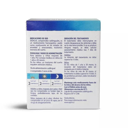 Sedalia x 90 Comprimidos Sublinguales Farmex-Fonasa-Persistente 