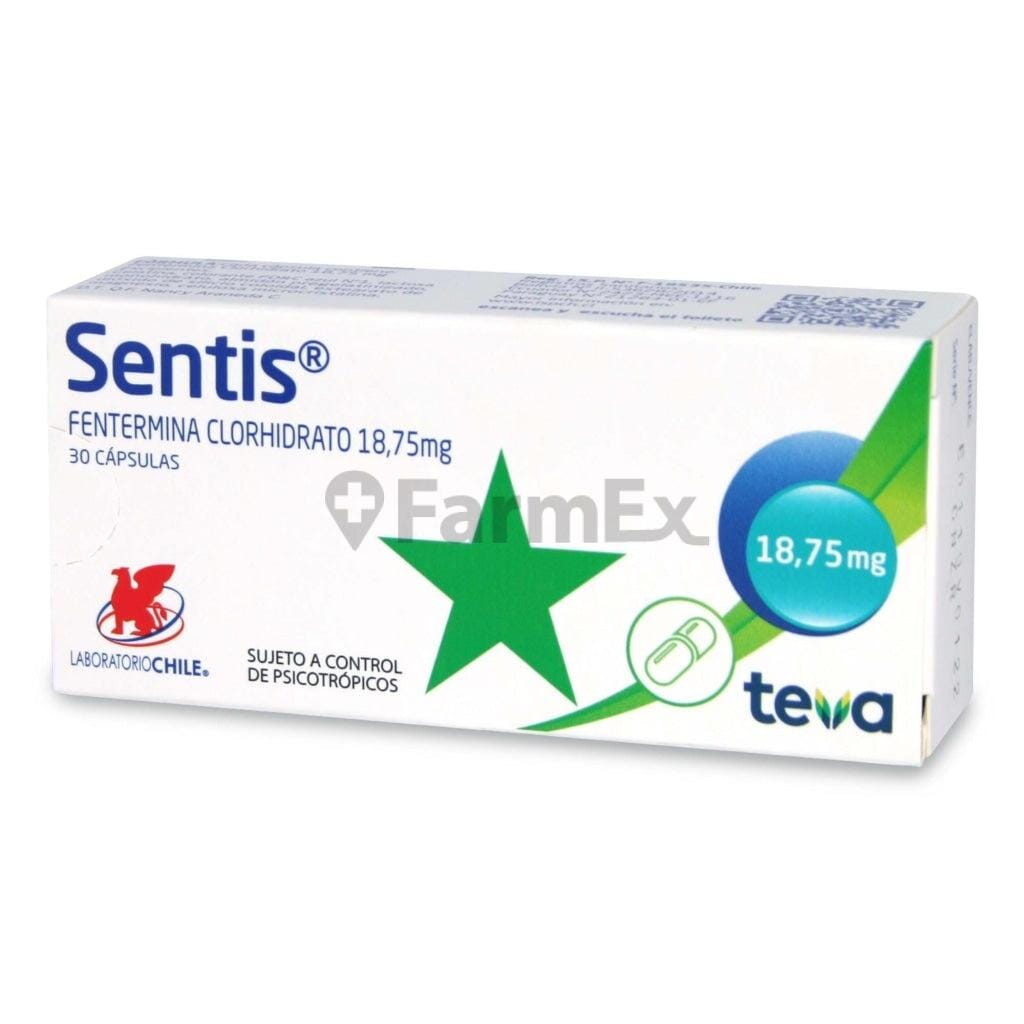 Sentis 18,75 mg x 30 cápsulas (Venta solo en sucursal) Farmex-Fonasa-Persistente 