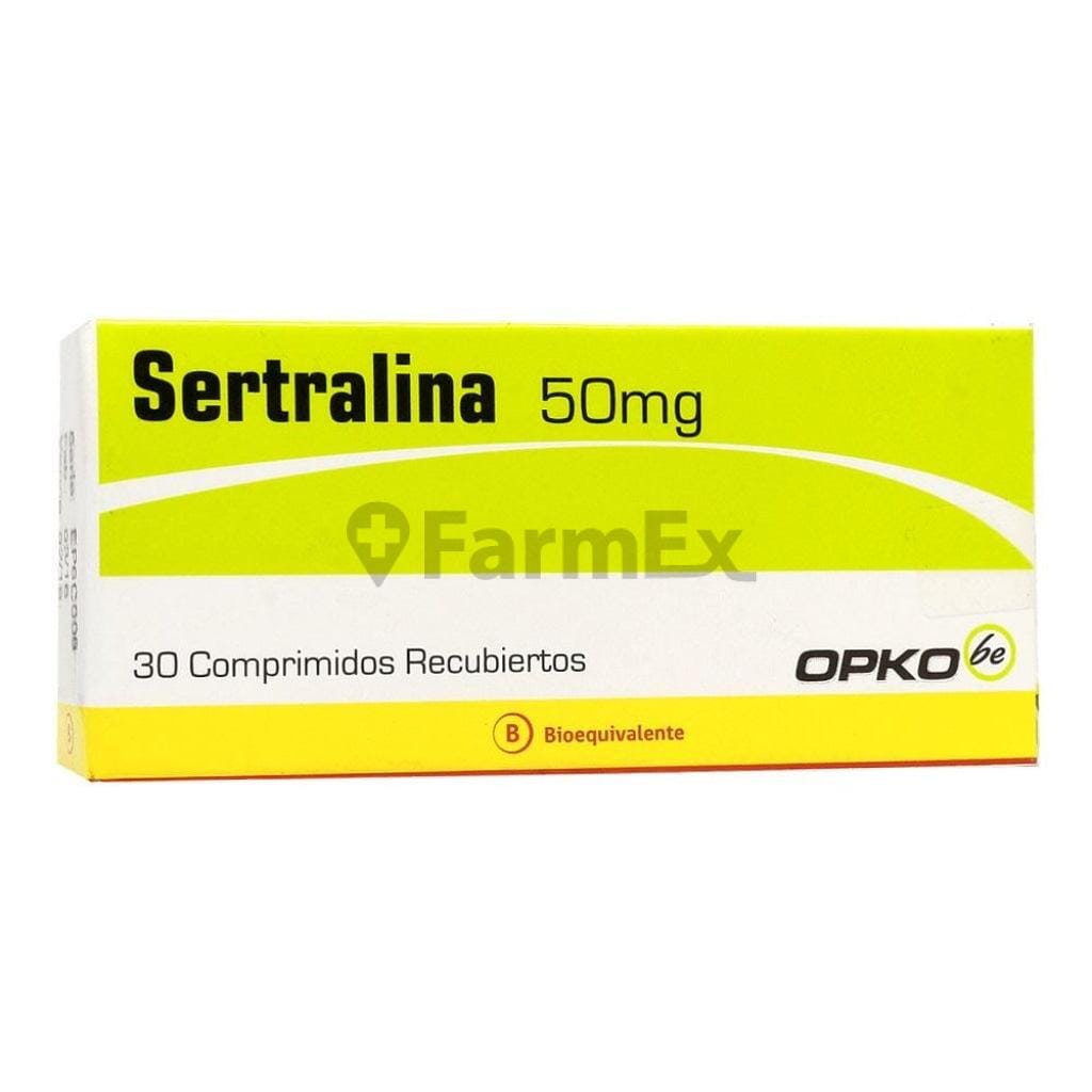 Sertralina 50 mg x 30 comprimidos "Ley Cenabast" Farmex-Pluxee-Persistente 