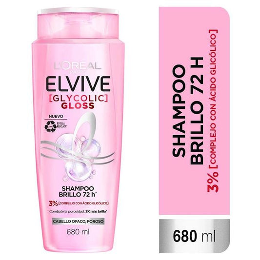 Shampoo Elvive Glycolic Gloss 680 mL Loreal Paris 