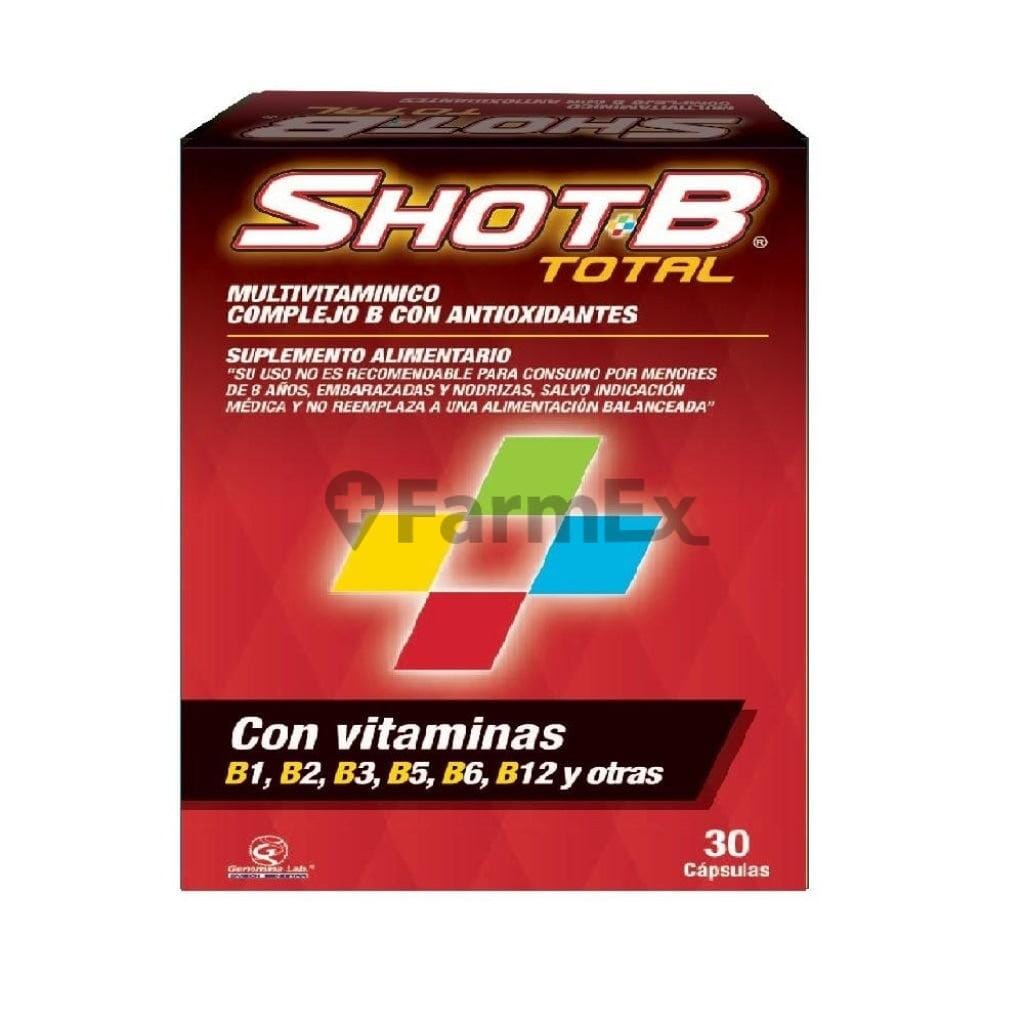 Shot-B Total Multivitamínico x 30 cápsulas Farmex-VidaTres-Persistente 