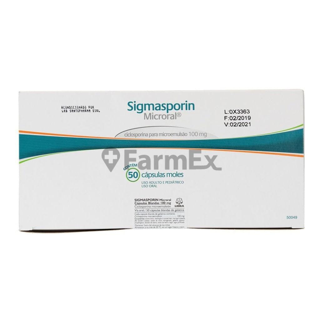 Sigmasporin 100 mg x 50 cápsulas "Ley Cenabast"