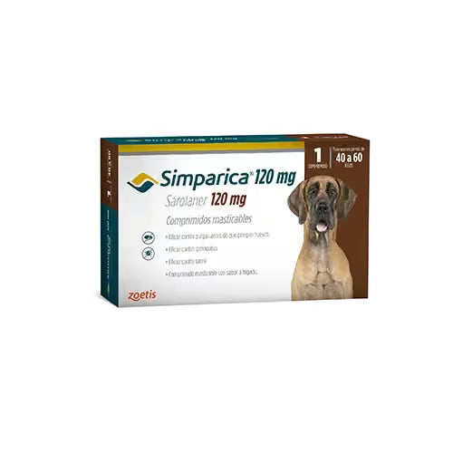 Simparica 120 mg (40 a 60 kilos) x 1 comprimido ZOETIS 
