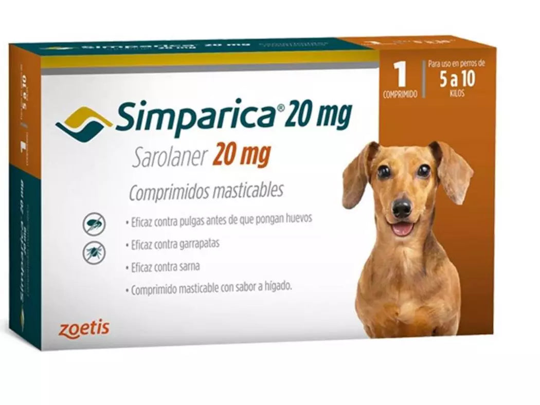 Simparica 20 mg (5 a 10 kg) x 1 comprimido