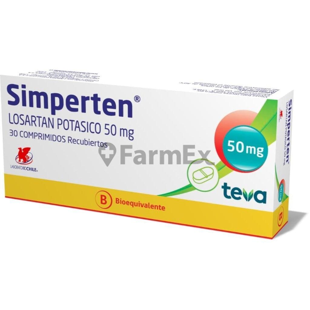 Simperten 50 mg x 30 comprimidos Farmex-Fonasa-Persistente 