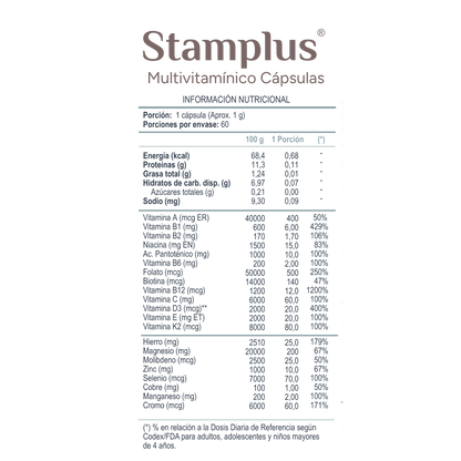 Stamplus Multivitamínico x 60 cápsulas NERTHUS 