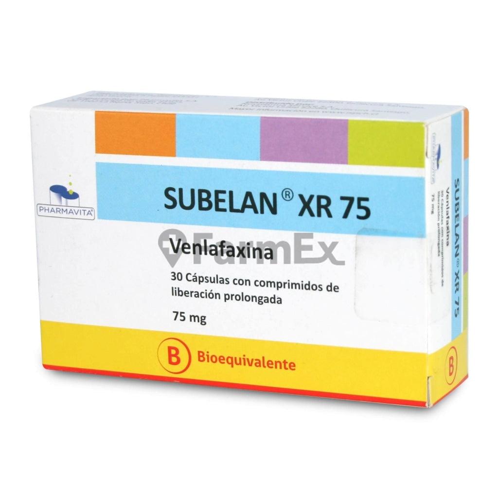 Subelan XR 75 mg x 30 cápsulas de Liberación Prolongada.