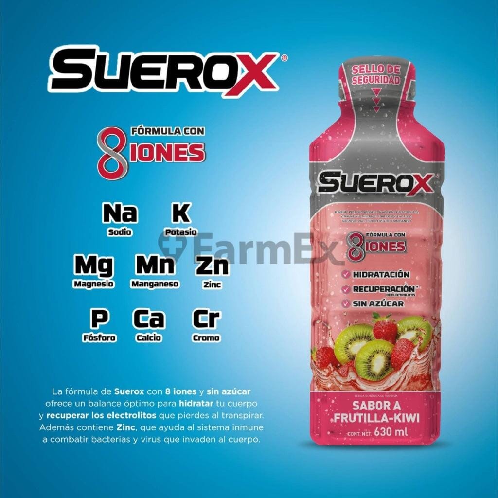 Suerox Sabor Frutilla- Kiwi x 630 mL Farmex-Pluxee-Persistente 