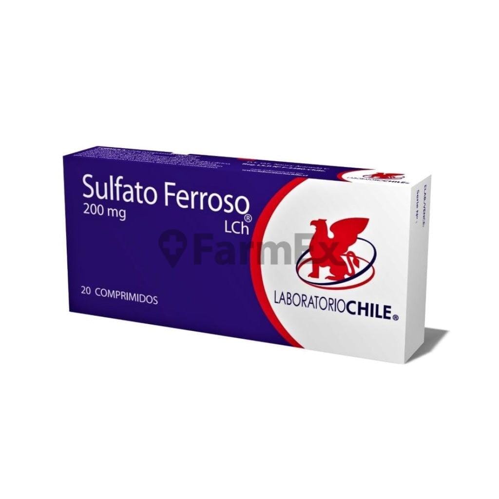 Sulfato Ferroso 200 mg x 20 comprimidos Farmex-VidaTres-Persistente 
