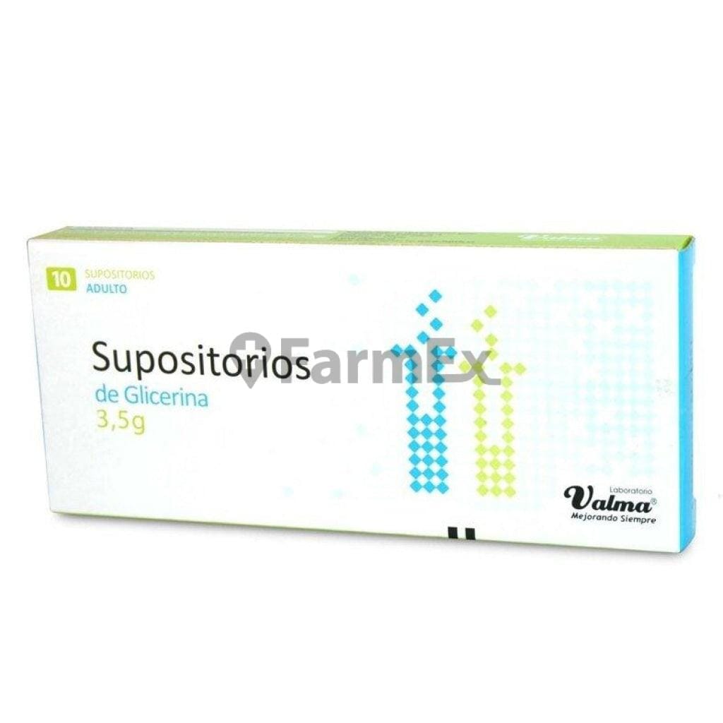 Supositorios de Glicerina 3,5 g Adulto x 10 unidades Farmex-BanMedica-Persistente 