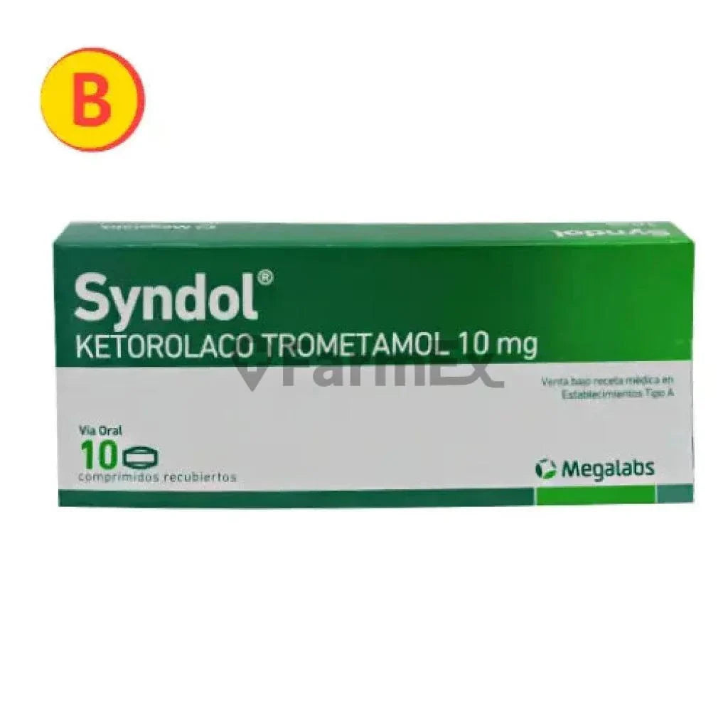 Syndol 10 mg x 10 comprimidos.