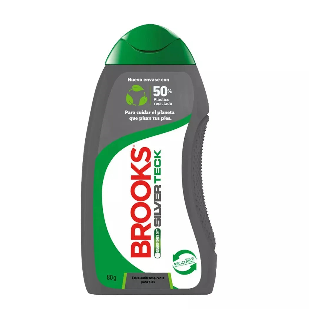 Talco para Pies Brooks Silver Teck x 80 g.