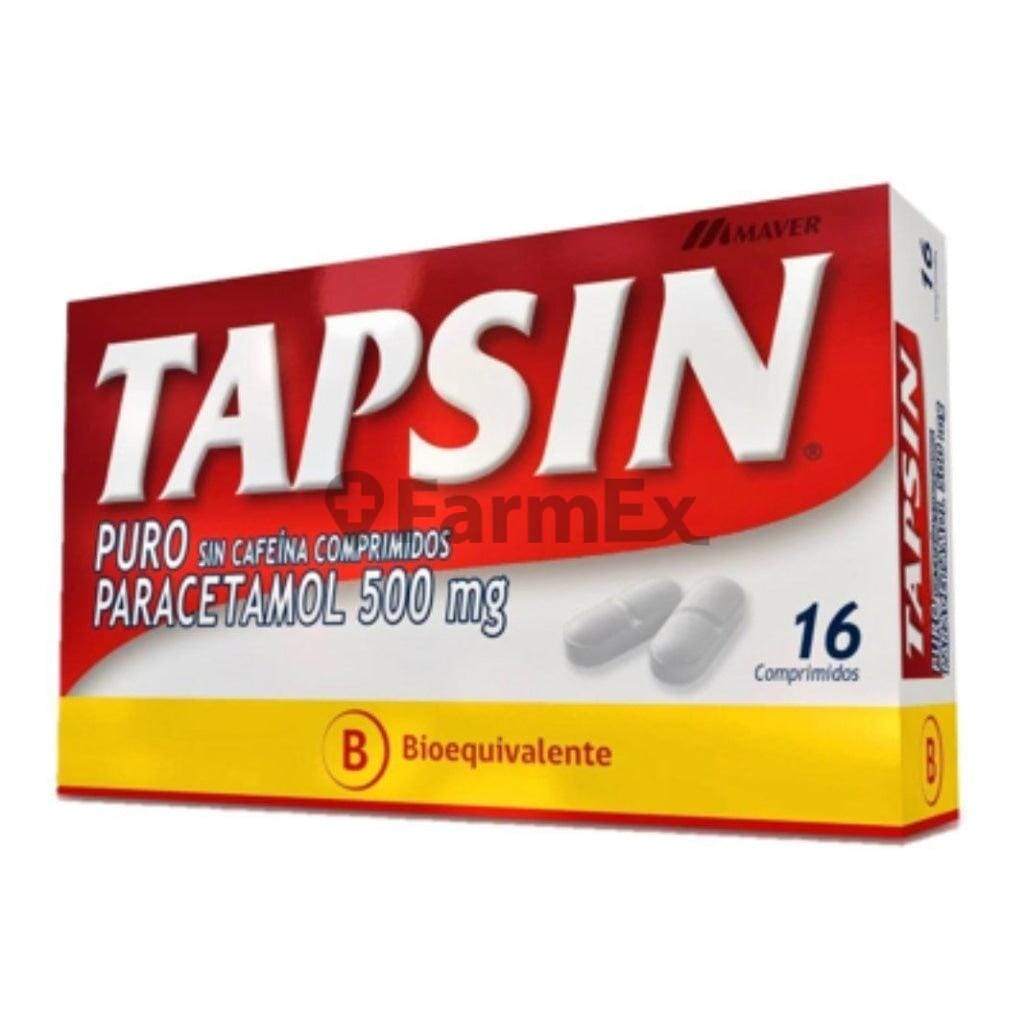 Tapsin Puro Paracetamol 500 mg x 16 comprimidos Farmex-Pluxee-Persistente 