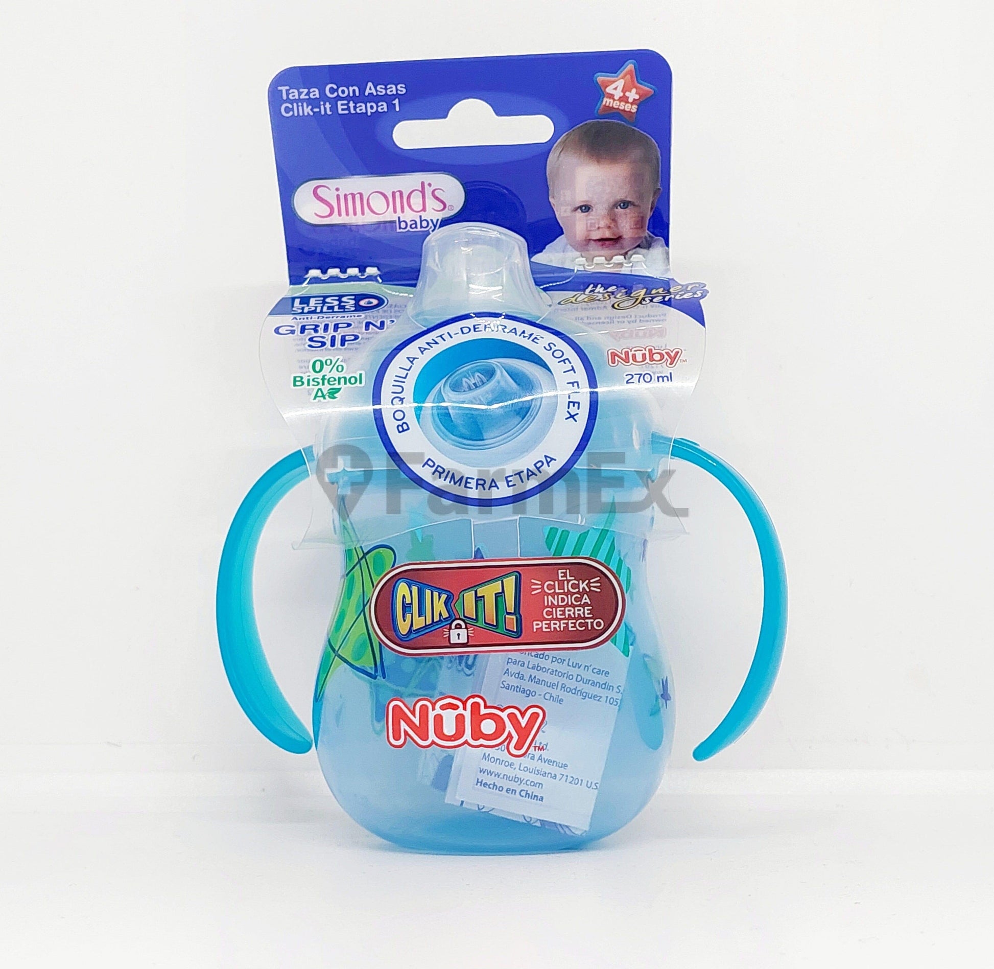 Taza con Asas Clik-it Etapa 1 x 270 ml Farmex-Pluxee-Persistente 