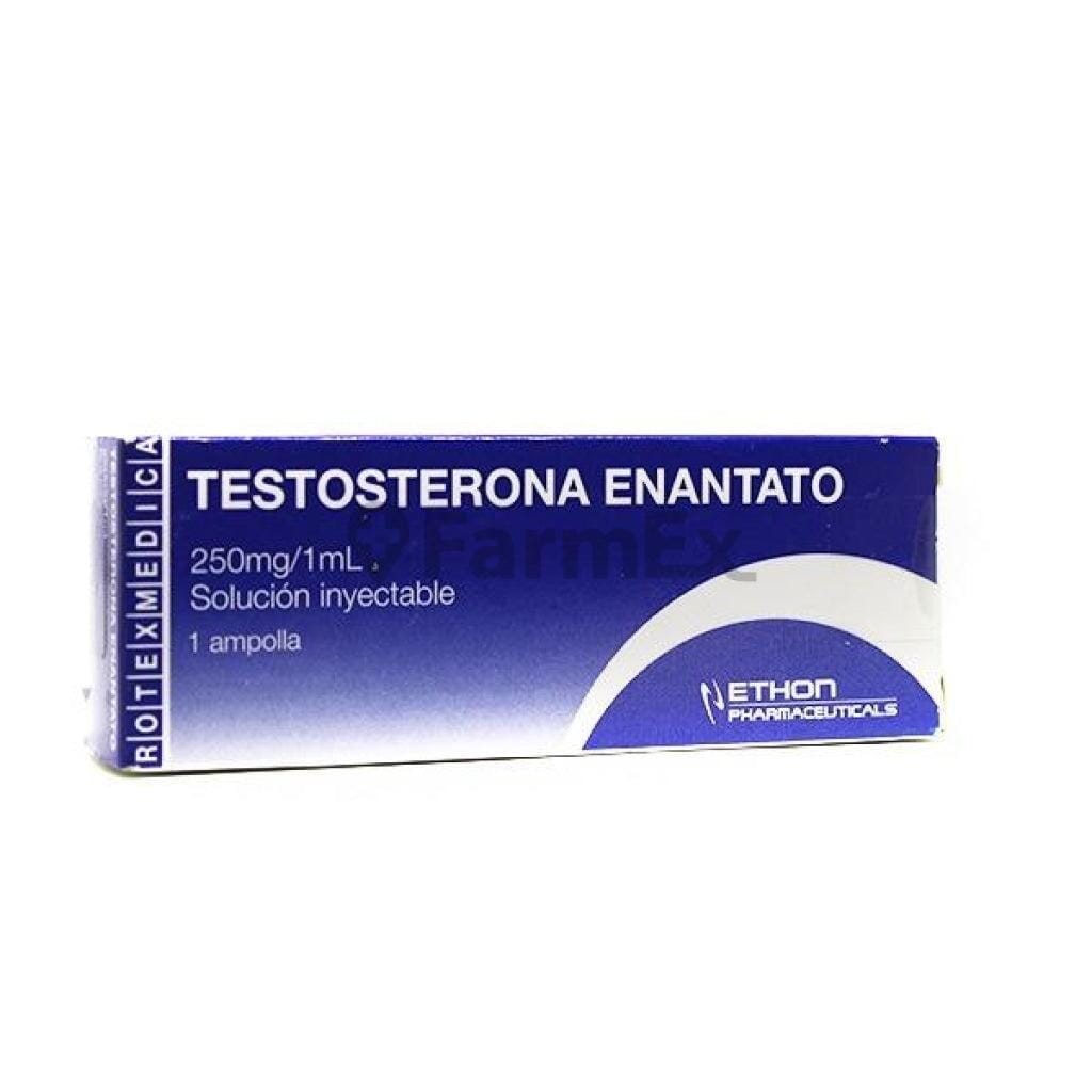 Testosterona Enantato Inyectable 250 mg / 1 mL x 1 ampolla "Ley Cenabast" Farmex-BanMedica-Persistente 