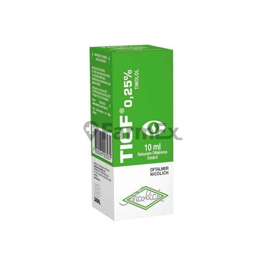 Tiof Solución Oftálmica 0,25 % x 10 mL Farmex-Consorcio-Persistente 