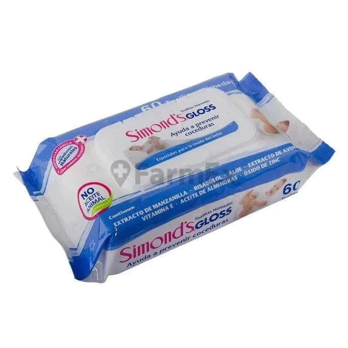 Toallitas Húmedas Simond's Gloss x 60 unidades Farmex-Pluxee-Persistente 