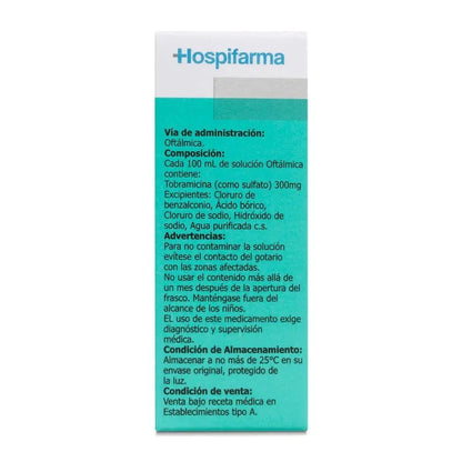 Tobramicina Sol. Oft 0,3% X 5ml. HOSPIFARMA 