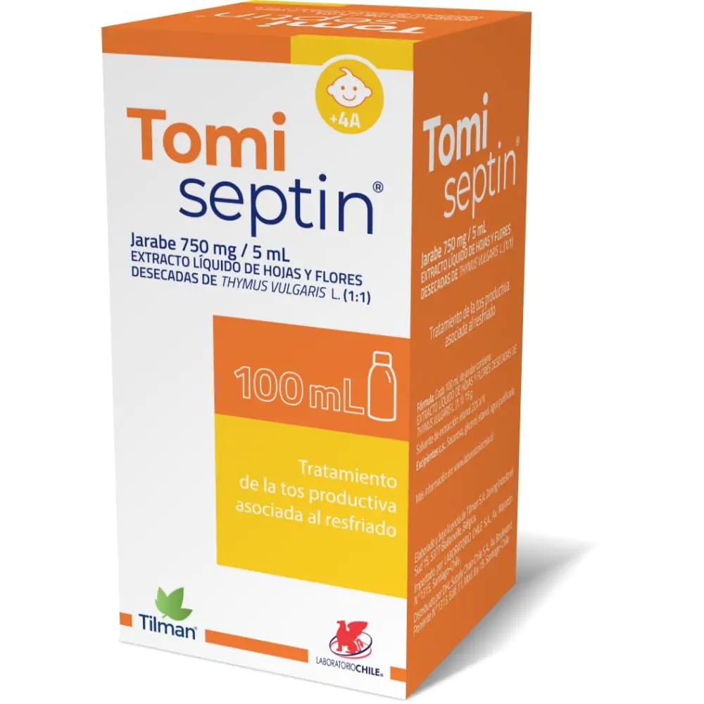 Tomiseptin 750 mg/5 mL Jarabe x 100 mL.