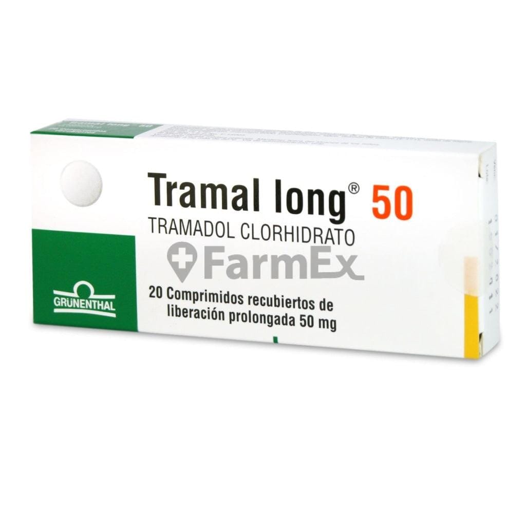 Tramal Long 50 mg x 20 comprimidos "Ley Cenabast" Farmex-VidaTres-Persistente 