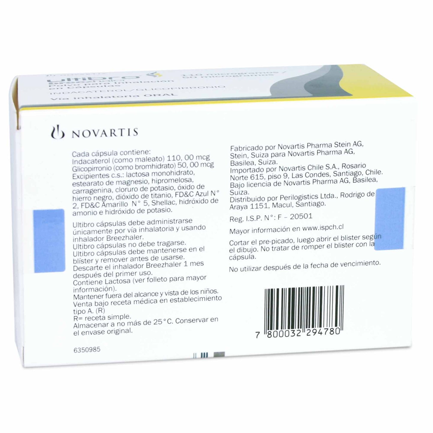 Ultibro 110/50 mcg x 30 cápsulas para inhalación NOVARTIS 