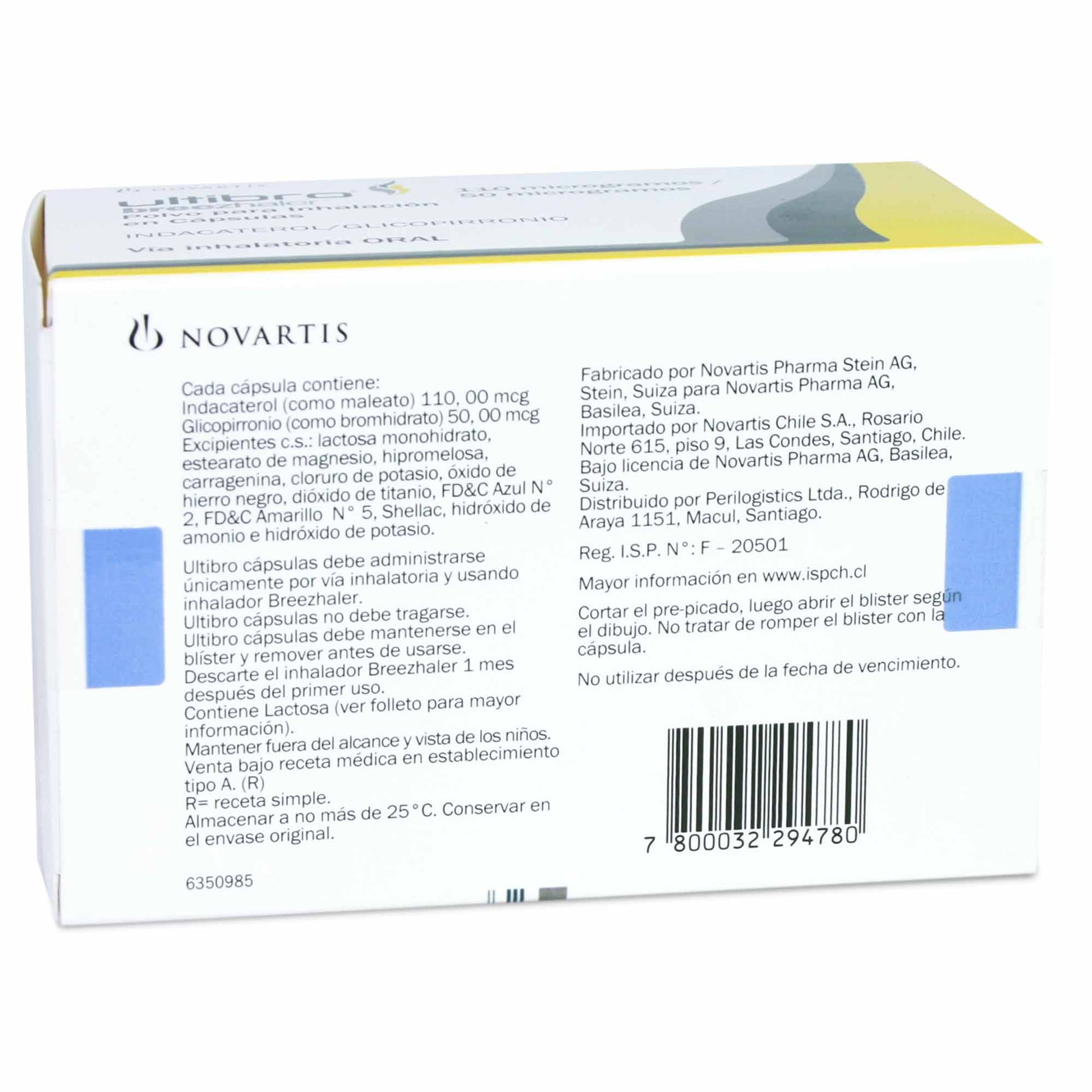 Ultibro 110/50 mcg x 30 cápsulas para inhalación NOVARTIS 