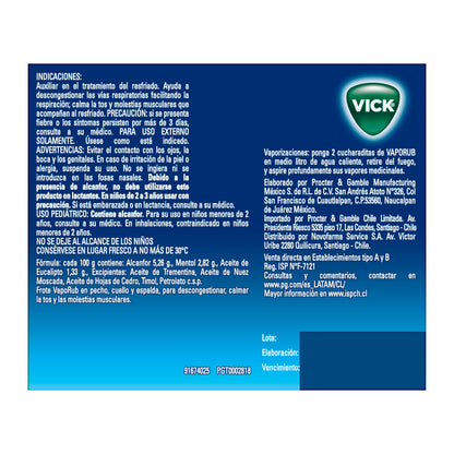 Ungüento Vick VapoRub 12g (vencimiento enero 2025) Farmex-Fonasa-Persistente 