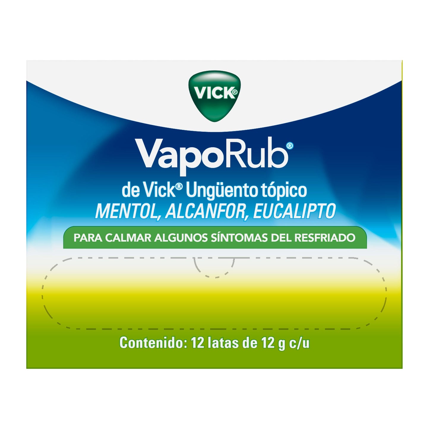 Ungüento Vick VapoRub 12g (vencimiento enero 2025) p&g 