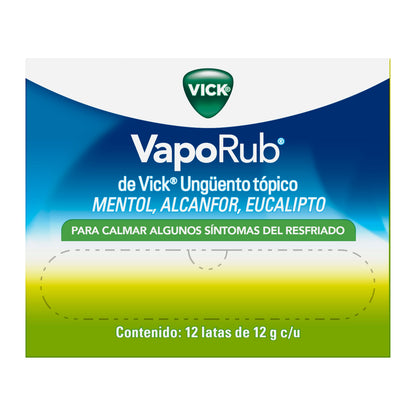 Ungüento Vick VapoRub 12g (vencimiento enero 2025) p&g 