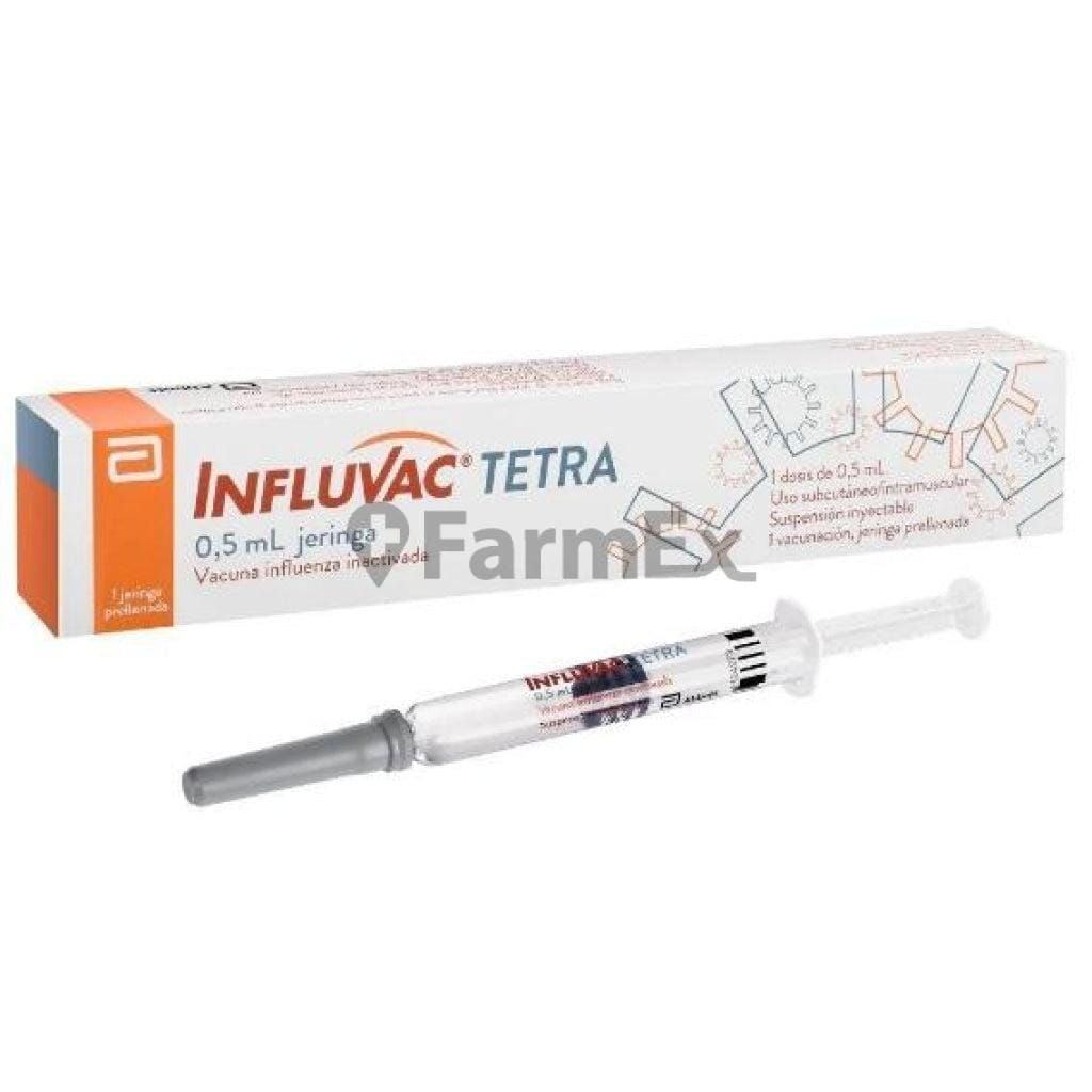 Vacuna Influvac Tetravalente 2023 contra Influenza 1 Dosis x 0.5 mL / Jeringa (Leer Descripcion de Envio) Farmex-VidaTres-Persistente 