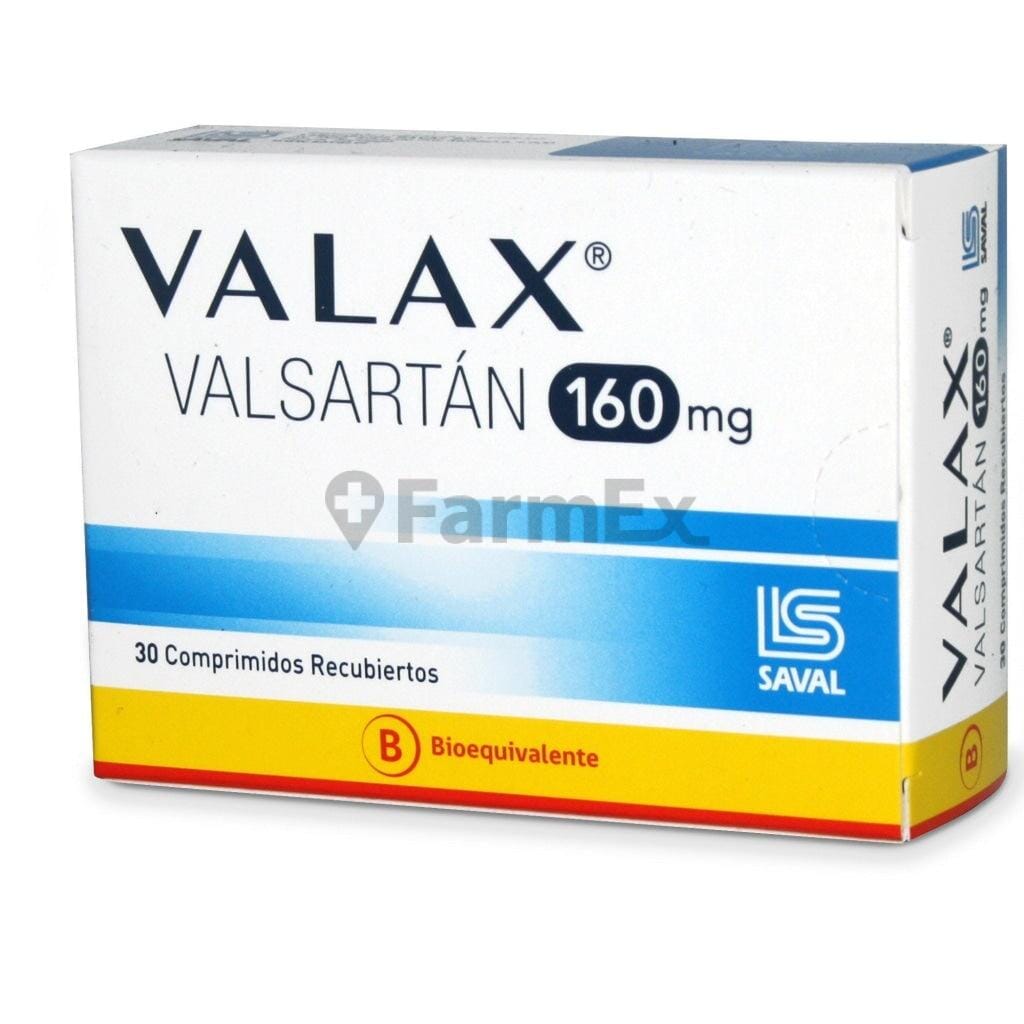 Valax 160 mg x 30 comprimidos. Farmex-Yapp-Seguro-Boleta 
