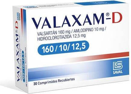 Valaxam-D 160 mg /10 mg / 12.5 mg x 30 comprimidos recubiertos