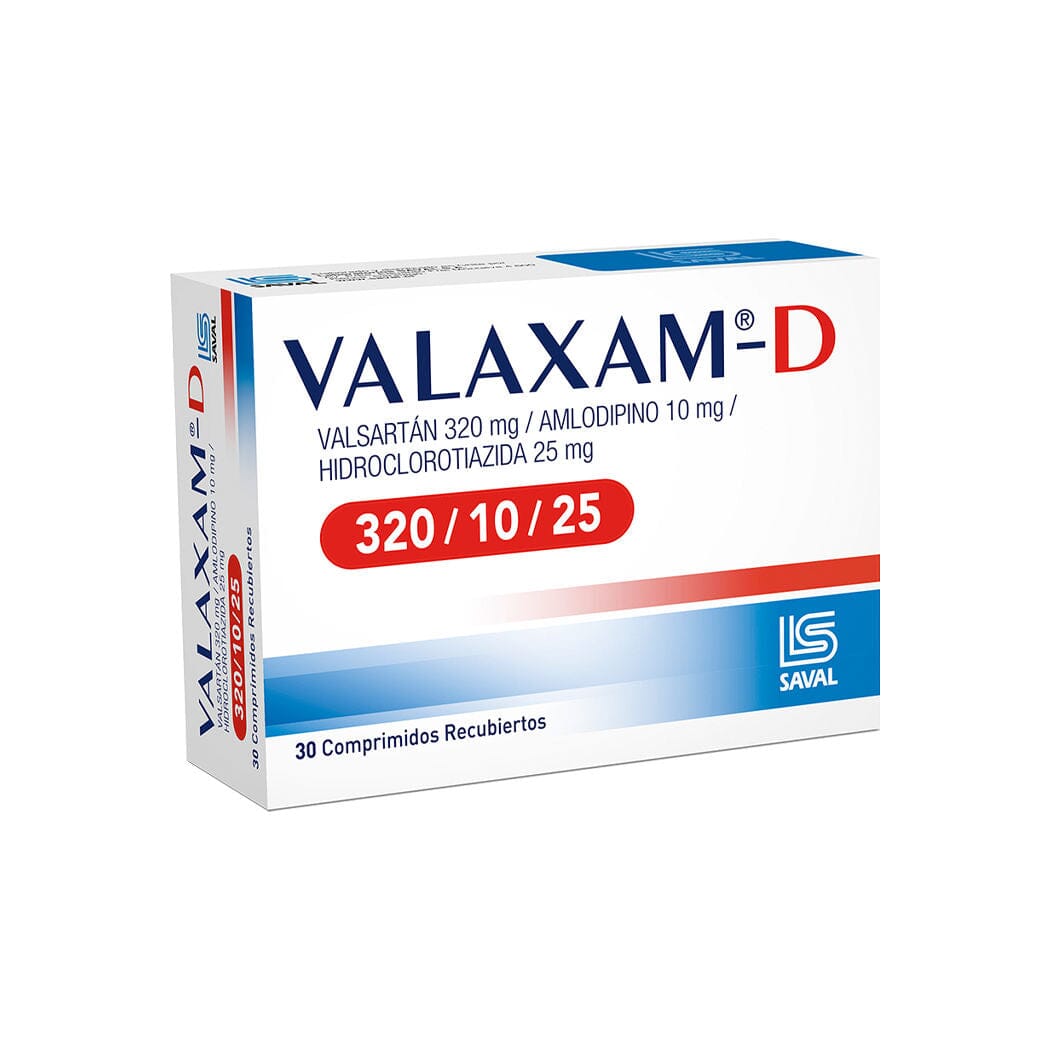 Valaxam-D 320 mg / 10 mg / 25 mg x 30 comprimidos recubiertos.