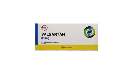 Valsartán 80 mg x 30 comprimidos recubiertos HETERO 