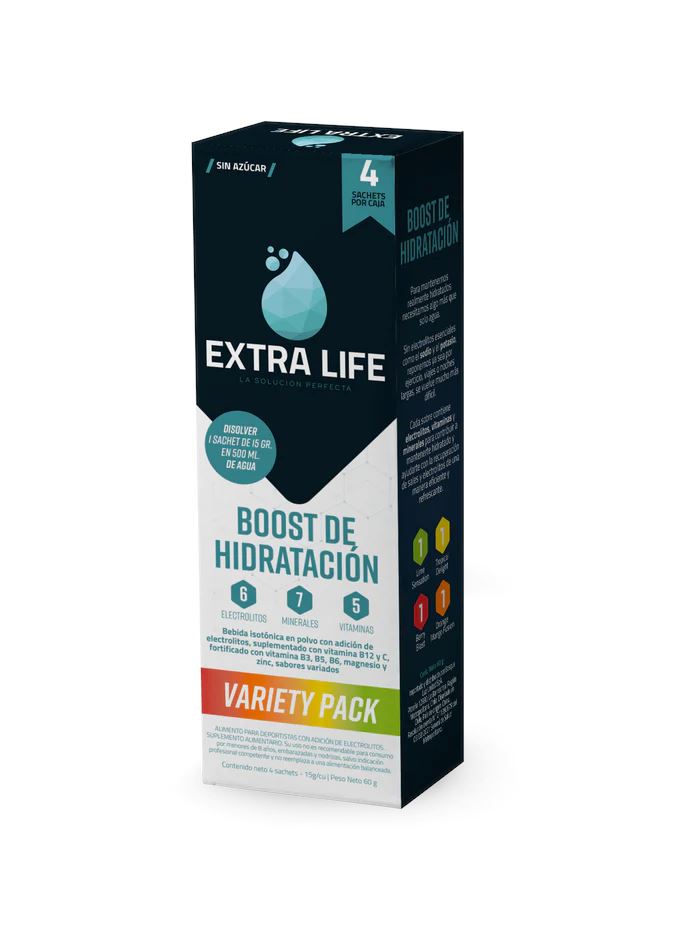 Variety Pack 15 g c/u x 4 Sobres Extra Life 