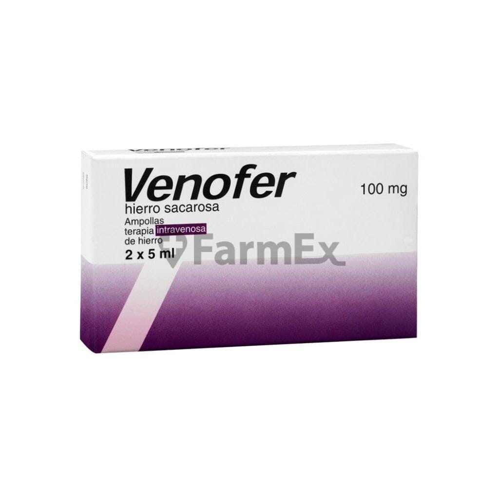 Venofer 100 mg / 5 mL x 2 ampollas