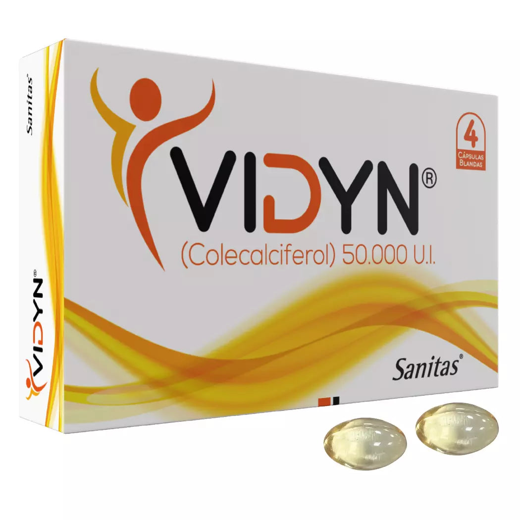 Vidyn 50.000UI Vitamina D3 4 Cápsulas Blandas.