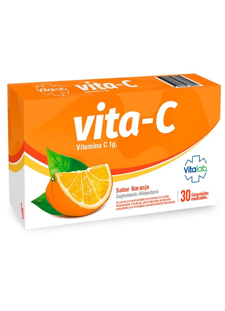 Vita - C 1g x 30 Comprimidos Masticables Farmex-Pluxee-Persistente 