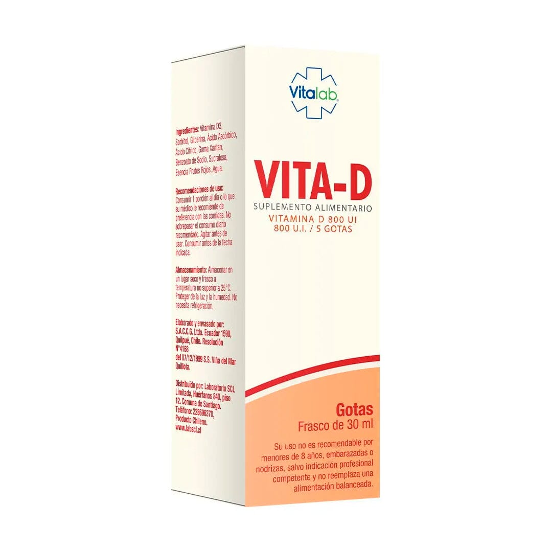 Vita-D "Gotas" 800 UI x 30 mL Vitalab 
