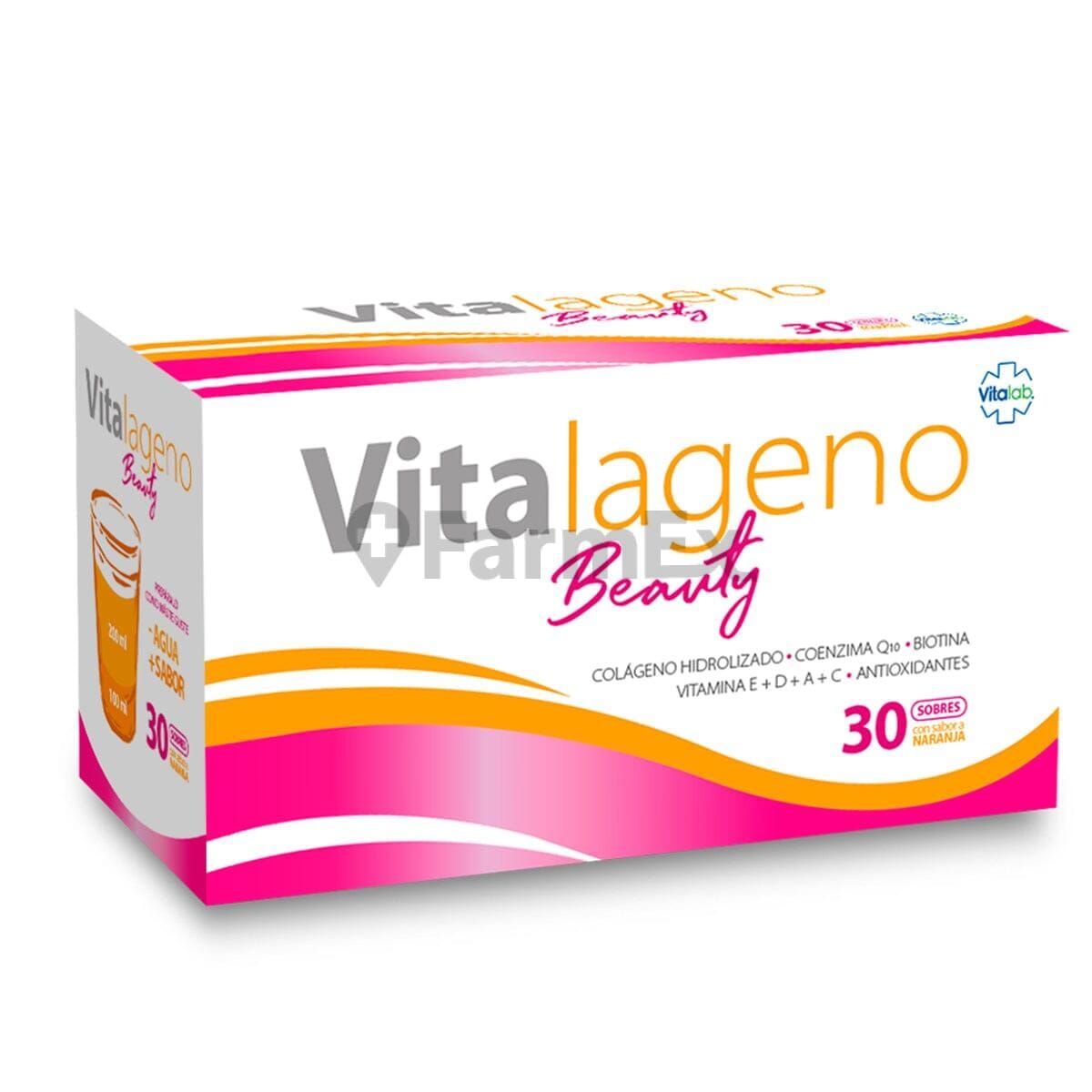 Vitalageno Beauty "Sabor Naranja" x 30 sobres Farmex-MiaHealth-Persistente 