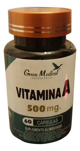 Vitamina A 500 mg x 60 cápsulas Green medical 