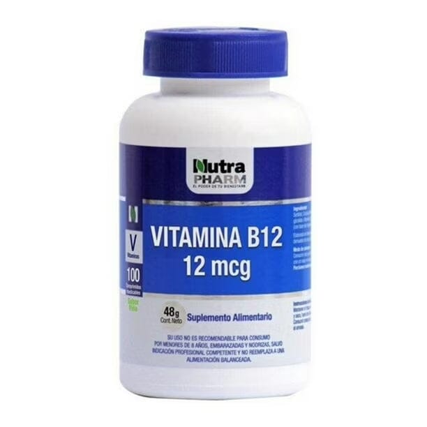 Vitamina B12 12 mcg x 100 comprimidos nutrapharm 